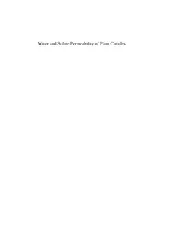 دانلود کتاب Water and Solute Permeability of Plant Cuticles: Measurement and Data Analysis ویرایش 1