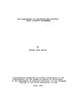 دانلود کتاب The Measurement of Capacities for Learning Dance Movement Techniques