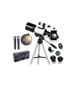 تلسکوپ شکست نجومی با سه پایه حرفه ای 70 میلی متری تک چشمی Astronomical Refracting Telescope 70mm Large diameter 300mm AZ Mount