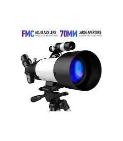 تلسکوپ شکست نجومی با سه پایه حرفه ای 70 میلی متری تک چشمی Astronomical Refracting Telescope 70mm Large diameter 300mm AZ Mount