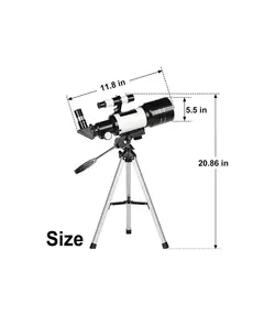 تلسکوپ شکست نجومی با سه پایه حرفه ای 70 میلی متری تک چشمی Astronomical Refracting Telescope 70mm Large diameter 300mm AZ Mount