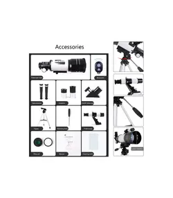 تلسکوپ شکست نجومی با سه پایه حرفه ای 70 میلی متری تک چشمی Astronomical Refracting Telescope 70mm Large diameter 300mm AZ Mount