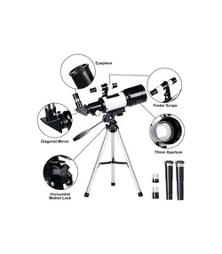 تلسکوپ شکست نجومی با سه پایه حرفه ای 70 میلی متری تک چشمی Astronomical Refracting Telescope 70mm Large diameter 300mm AZ Mount