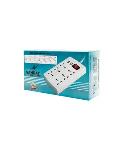 چند راهی ۶ خانه بدون ارت با کابل ۱٫۶ متری مدل MK وحدت الکتریک برند Vahdat electrik