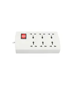چند راهی ۶ خانه بدون ارت با کابل ۱٫۶ متری مدل MK وحدت الکتریک برند Vahdat electrik