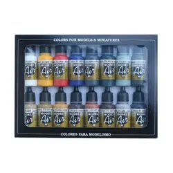 پک 16 عددی رنگ مخصوص ایربراش والجو مدل Model Air Basic Colors Acrylic Paint  برند Vallejo