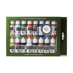 پک 16 عددی رنگ مخصوص ایربراش والجو مدل70101  Color Folkstone Basics برند Vallejo
