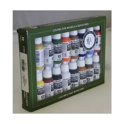 پک 16 عددی رنگ مخصوص ایربراش والجو مدل70101  Color Folkstone Basics برند Vallejo