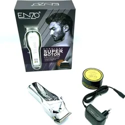 ماشین اصلاح سر و صورت بدن انزو ایتالیا ENZO 5049،اصل ایتالیا،دیجیتالی،تیغ استیلی تیتانیومی ،باتری 2400امپر،شارژی و مستقیم برق