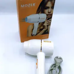 سشوار مسافرتی حرفه ای MZ-3311 مارک موزر قدرت متور 1600وات تک رنگ سفید متور سیم پیچی دارای سه حالت سر و داغ