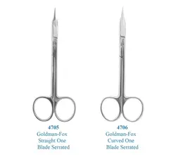 نام محصول: قیچی جراحی سر کج (4706) SMART Goldmanfox Serrated