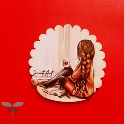 آیینه دختر مو بافته