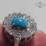 انگشتر فیروزه نیشابور رنگ فوق محک و بالا زنده