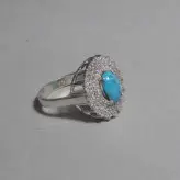 انگشتر فیروزه نیشابور رنگ فوق محک و بالا زنده