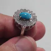 انگشتر فیروزه نیشابور رنگ فوق محک و بالا زنده