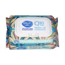 دستمال مرطوب پاک کننده آرایش چشم و صورت ضدتحریک دافی مدل Q10 plus stop irritation