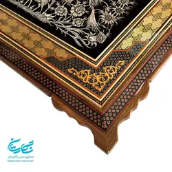 تابلو قلم زنی با قاب خاتم کاری 60 در 100 سانتیمتر
