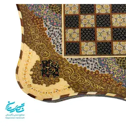 تخته نرد و شطرنج 50 سانتی خاتم کاری اعلا با نقاشی تذهیب