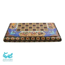 تخته نرد و شطرنج خاتم کاری 40 سانتیمتری با نقاشی چوگان