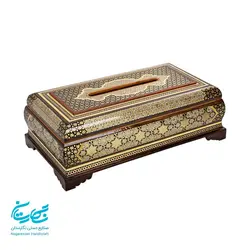 ست جعبه دستمال کاغذی و جعبه کارد و چنگال خاتم کاری اعلا