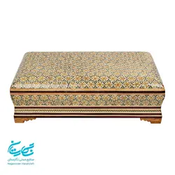 ست جعبه دستمال کاغذی و جعبه کارد و چنگال خاتم کاری