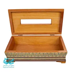 ست جعبه دستمال کاغذی و جعبه کارد و چنگال خاتم کاری