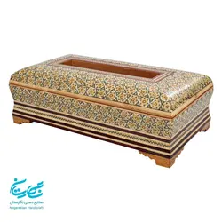 ست جعبه دستمال کاغذی و سطل خاتم کاری