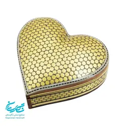 جعبه انگشتر خاتم کاری طرح قلب