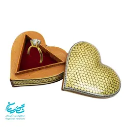 جعبه انگشتر خاتم کاری طرح قلب