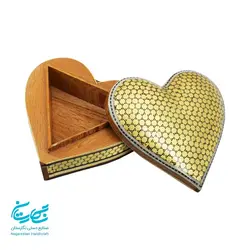 جعبه انگشتر خاتم کاری طرح قلب