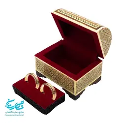 جعبه حلقه خاتم کاری صندوقچه ای رنگ روشن