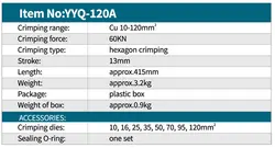 پرس کابلشو هیدرولیک از سایز 10 تا 120 میلیمتر مدل YYQ-120A زوپر zupper