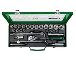 جعبه بکس 26 پارچه درایو 1,2 12پر از سایز 10 تا 32 میلیمتر گرین استار green star تایوان