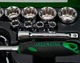 جعبه بکس 26 پارچه درایو 1,2 12پر از سایز 10 تا 32 میلیمتر گرین استار green star تایوان
