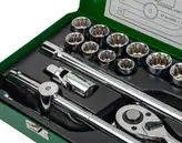 جعبه بکس 26 پارچه درایو 1,2 12پر از سایز 10 تا 32 میلیمتر گرین استار green star تایوان
