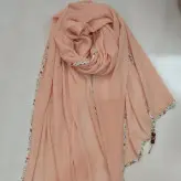 شال برشکا وارداتی دور نوار دوزی شده نخی
