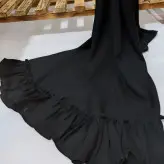 شال دامنی کرپ حریر جت بلک
