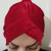 توربان مخمل کشی قرمز فری سایز اندازه استاندارد مدل لبه دار