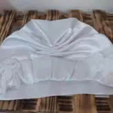 توربان سفید ساتن ال ایکس.فری سایز برند لاجورد