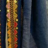 شال نخی مزونی نوار گلدوزی