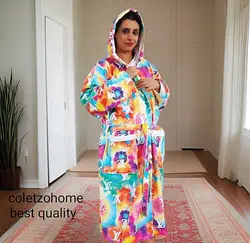 حوله تن پوش زنانه ترک طرح آب رنگی