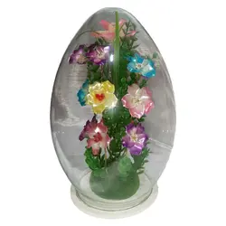 گل کریستال با گلدان شیشه ای | مدل تخم مرغی بزرگ - کرفت بیوتی