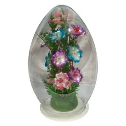 گل کریستال با گلدان شیشه ای | مدل تخم مرغی بزرگ - کرفت بیوتی