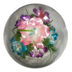 گل کریستال با گلدان شیشه ای | مدل تخم مرغی بزرگ - کرفت بیوتی