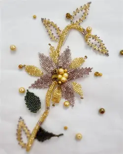 اپلیکه منجوق بافت شاخه گل