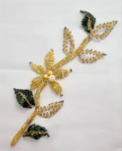 اپلیکه منجوق بافت شاخه گل