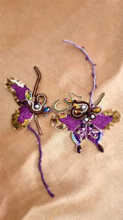 اپلیکه پروانه کامل ابریشم دوزی