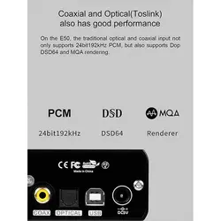 پری آمپ دک و کارت صدای تاپینگ Topping E50 MQA Full DAC ES9068AS XU216 32Bit
