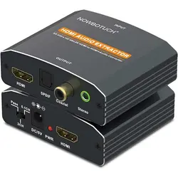 مبدل صوتی جداکننده HDMI و تبدیل آن از طریق SPDIF نوری، جک صوتی استریو 3.5 میلی متری RCA L/R به صدای استریو آنالوگ NOWBOTUCH HDMI Audio 4K