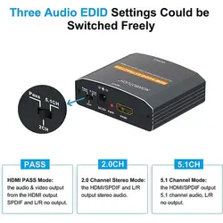 مبدل صوتی جداکننده HDMI و تبدیل آن از طریق SPDIF نوری، جک صوتی استریو 3.5 میلی متری RCA L/R به صدای استریو آنالوگ NOWBOTUCH HDMI Audio 4K